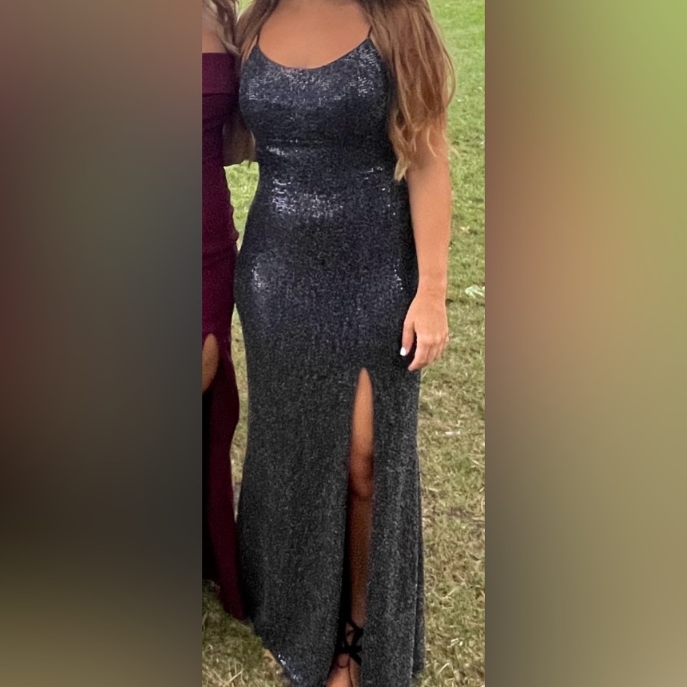 Aqua Sequins gown - Picture 2 of 5